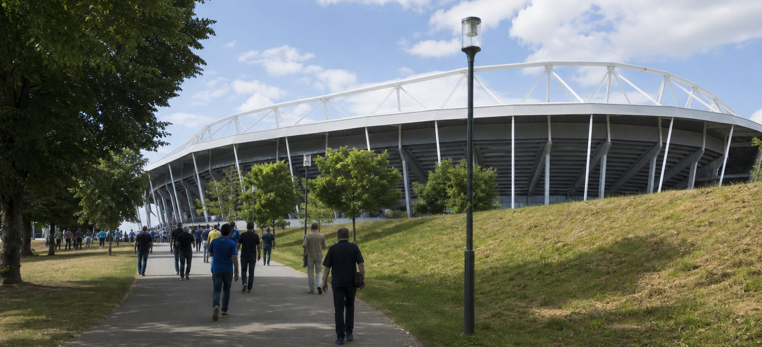 Stade de la Meinau exterior ahead of an RC Strasbourg Ligue 1 match