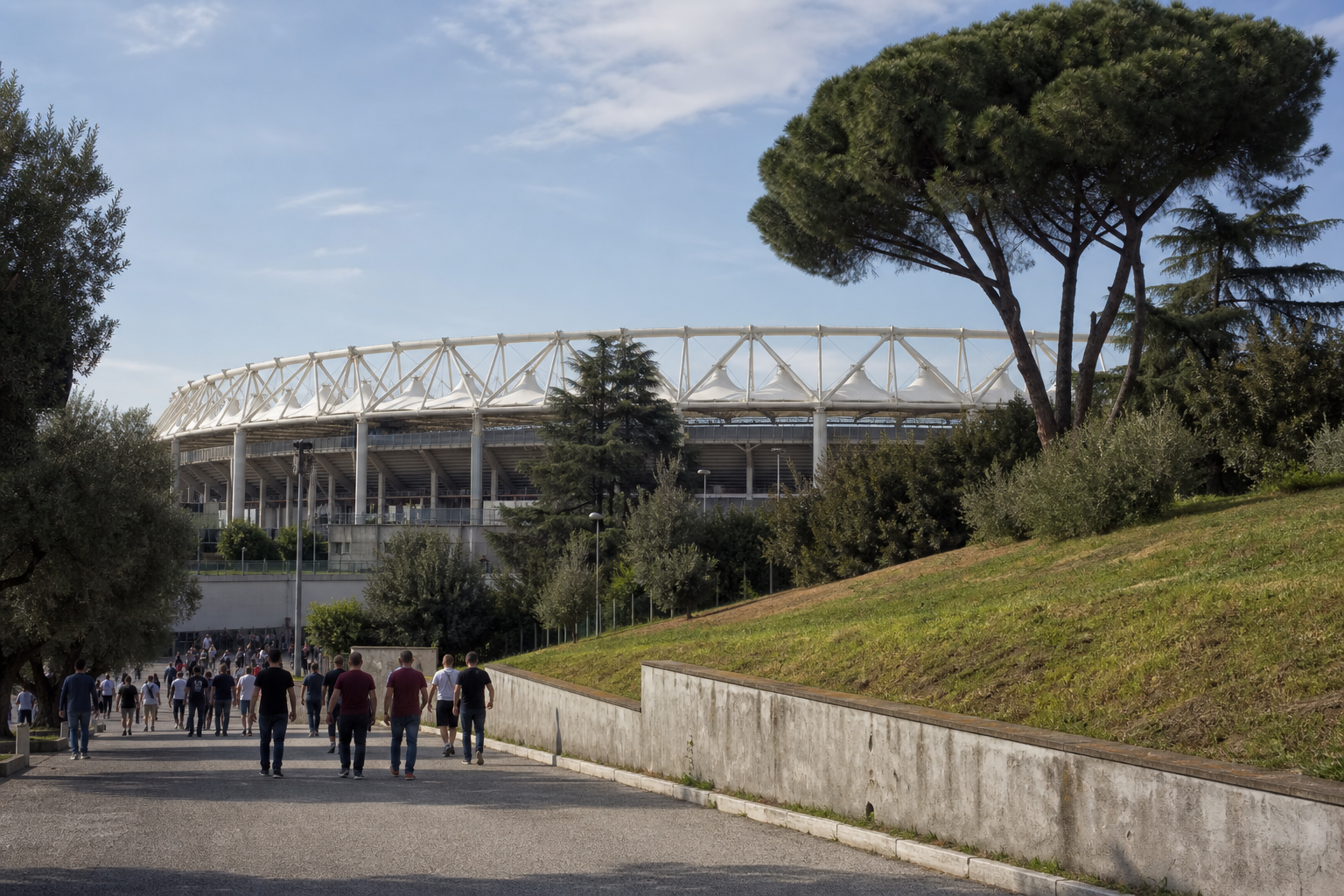 Stadio Olimpico exterior in Rome ahead of an AS Roma Serie A match