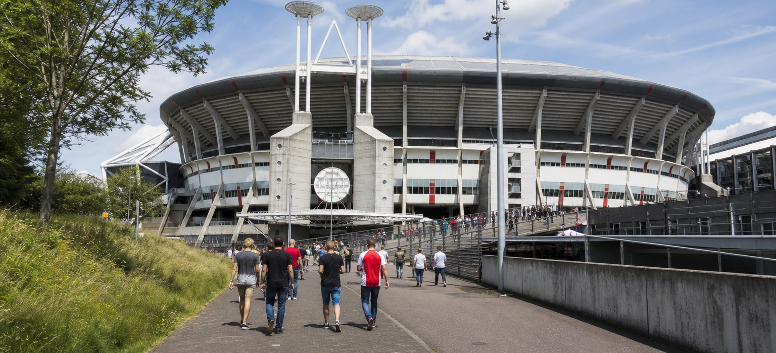Johan Cruyff Arena exterior ahead of an Ajax Eredivisie match in Amsterdam