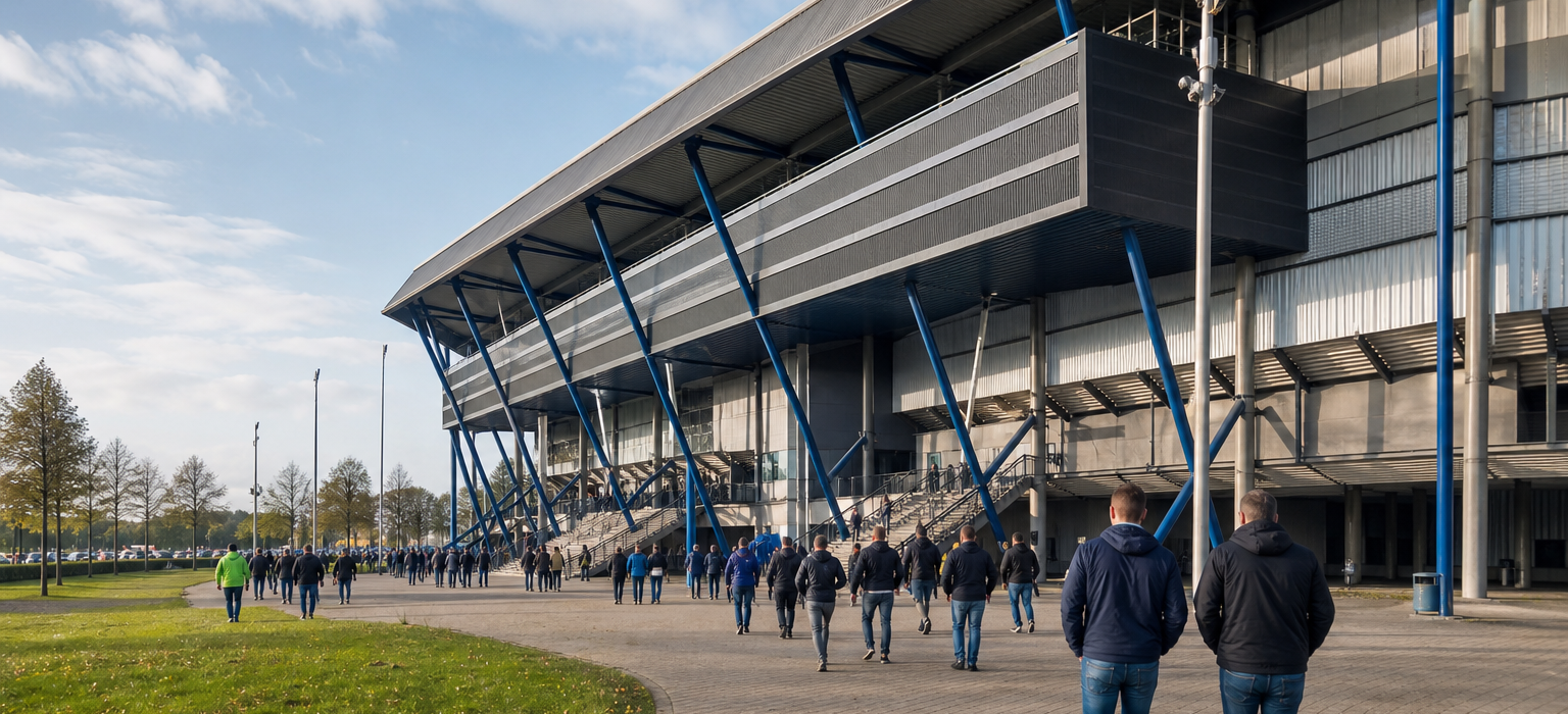 Abe Lenstra Stadion exterior on SC Heerenveen match day in Friesland