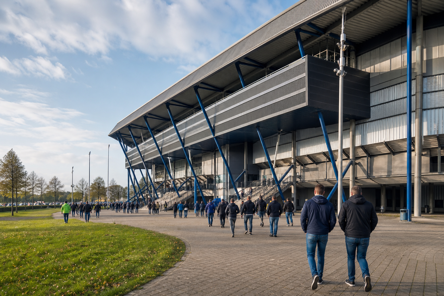 Abe Lenstra Stadion exterior on SC Heerenveen match day in Friesland