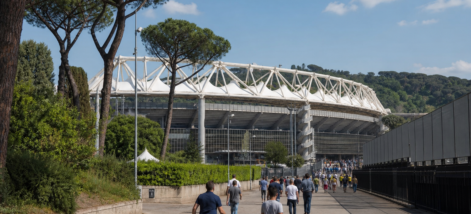 Stadio Olimpico in Rome ahead of a Lazio Serie A home match