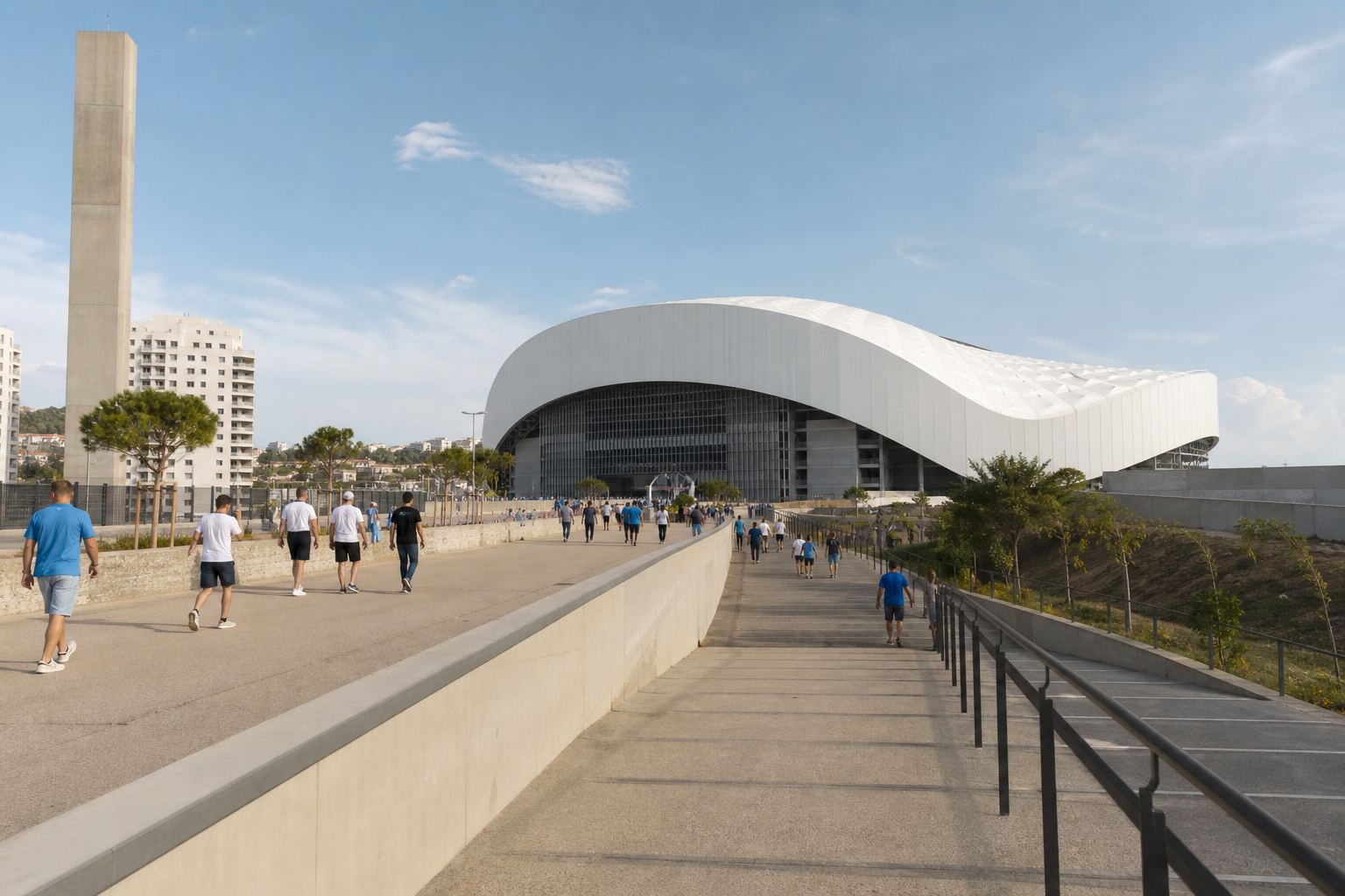 Orange Vélodrome exterior ahead of an Olympique de Marseille Ligue 1 match