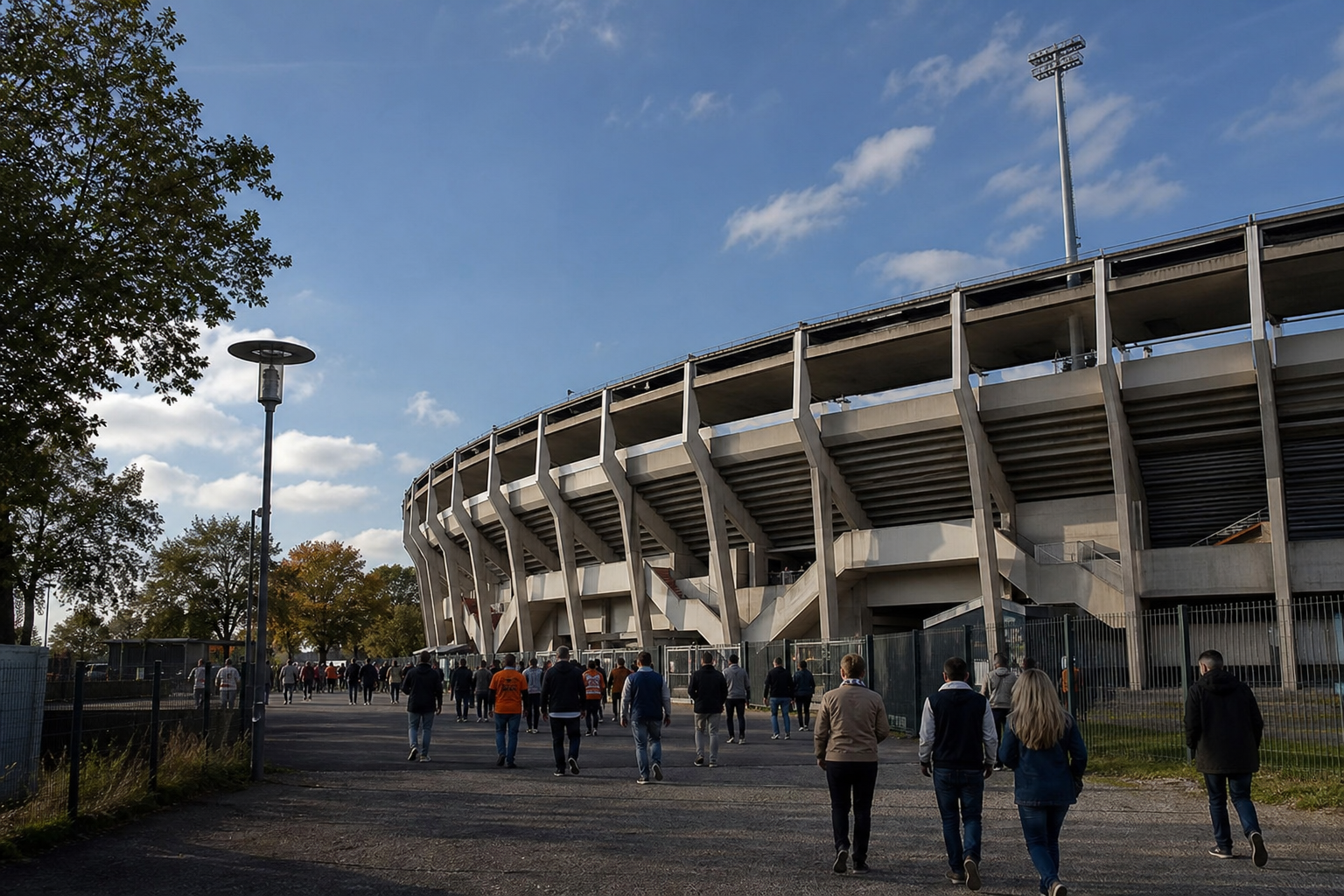Stade du Moustoir exterior ahead of an FC Lorient Ligue 1 match