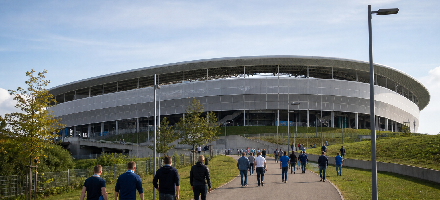 PreZero Arena exterior ahead of a TSG Hoffenheim Bundesliga match in Sinsheim